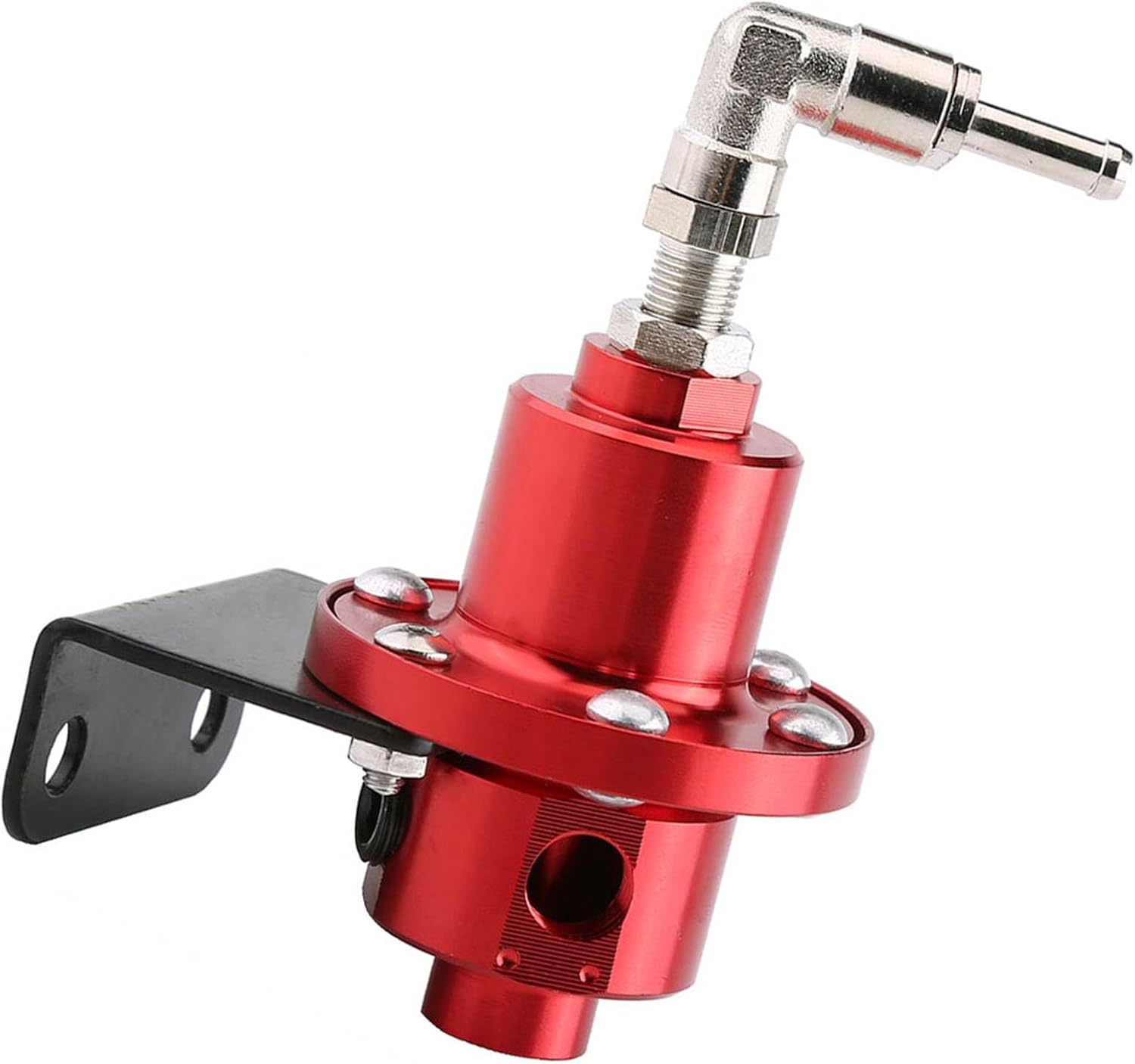for Fuel Pressure Regulator Kit Universal Aluminum Adjustable FPR with Gauge for Car Auto (Red) compatibility with