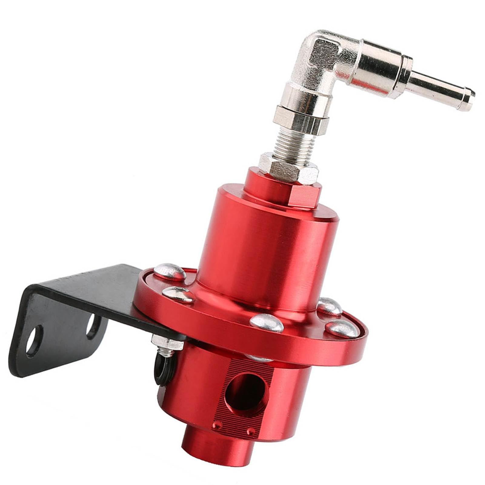 Yctze Regolatore Pressione Benzina - Componenti di distribuzione ricambi Auto Regolatore di Pressione del Carburante FPR Regolabile in Alluminio Universale con manometro per Auto Rossa