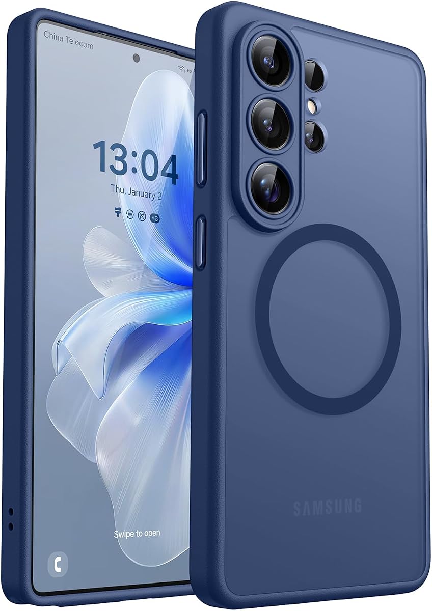 CANSHN Magnetic for Samsung Galaxy S26 Ultra Case,Deep Blue | Full Camera Protection, Compatible with MagSafe, Translucent Matte, Military-Grade Protection, Scratch Resistant, Slim Fit