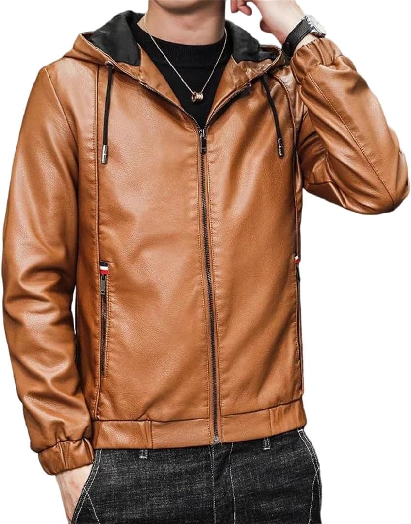 Men's Pu Jackets Coats Faux Leather For
