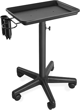 Saloniture Aluminum Salon Instrument Tray with Caddy, Heavy-Duty Rolling Base