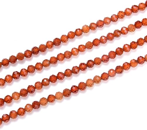 Adabele GK4-23 - 2 hebras de piedras preciosas curativas de granate espesartina naranja natural de 0.157 in (0.16 pulgadas) pequeñas y pequeñas