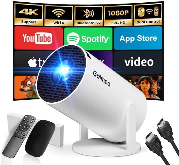 Gaimoo Projecteur 1080P FHD avec Apps Intégrées