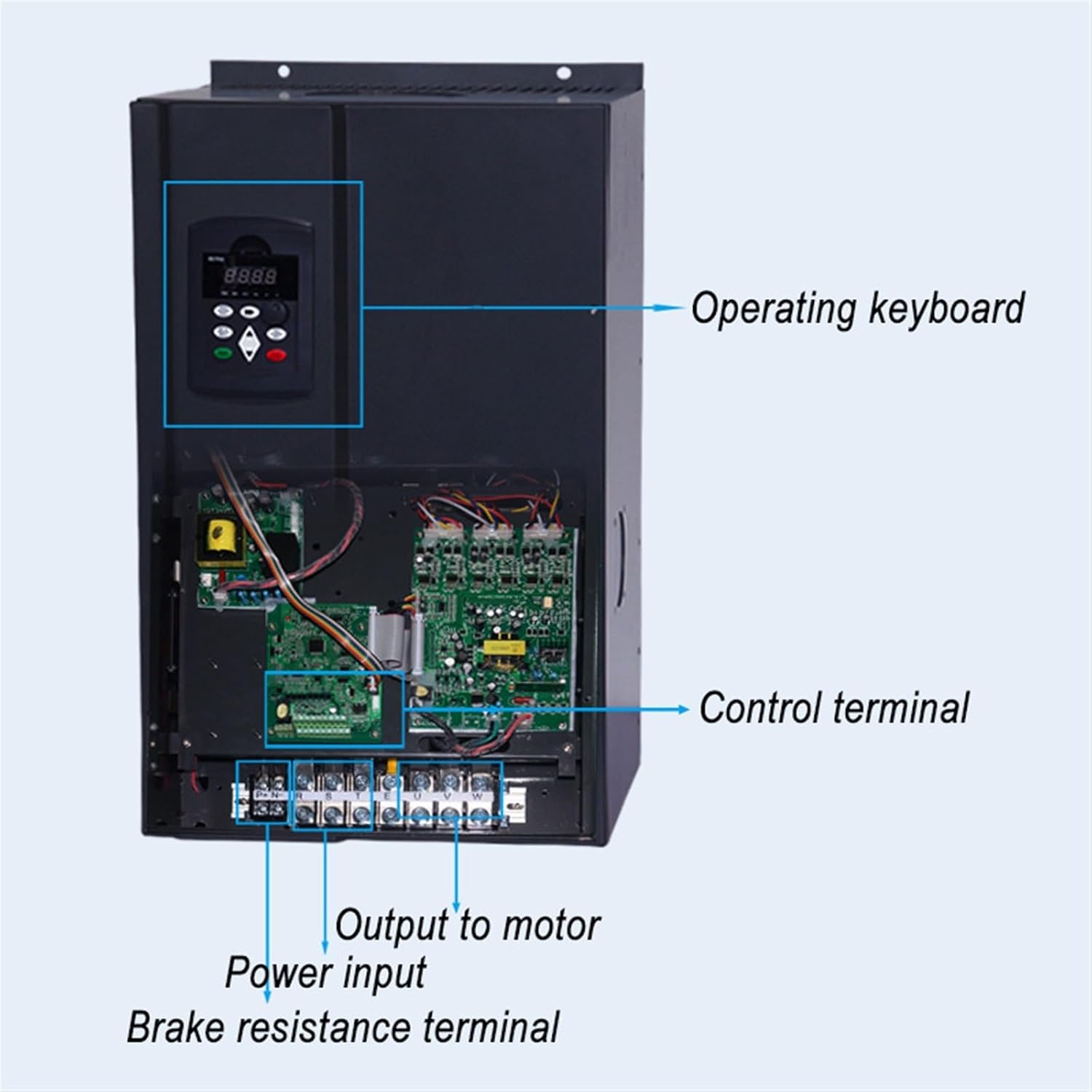 High-Power 37KW/45KW/55KW 1-Phase 220v Input 3Phase 220v Output VFD Frequency Converter Adjustable Speed Universal(220v 55kw 75hp)