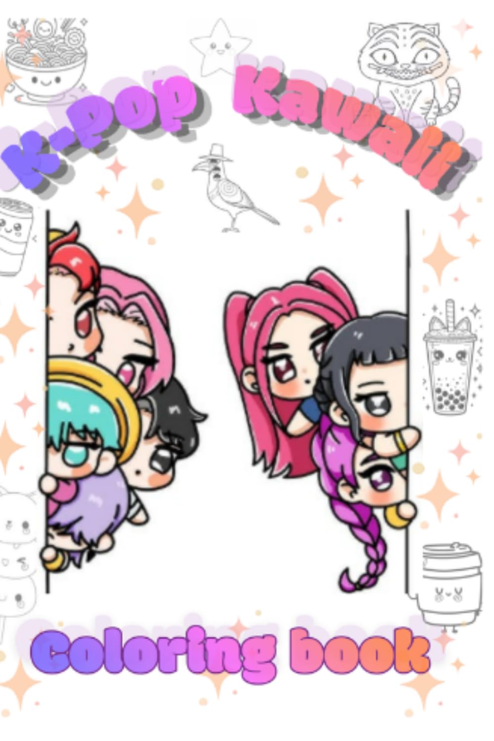 K-pop kawaii coloring book: K-Pop Idol Fashion Coloring Book for Kids, Tweens, Teens & Adults | Cute, Relaxing Chibi Kawaii Art