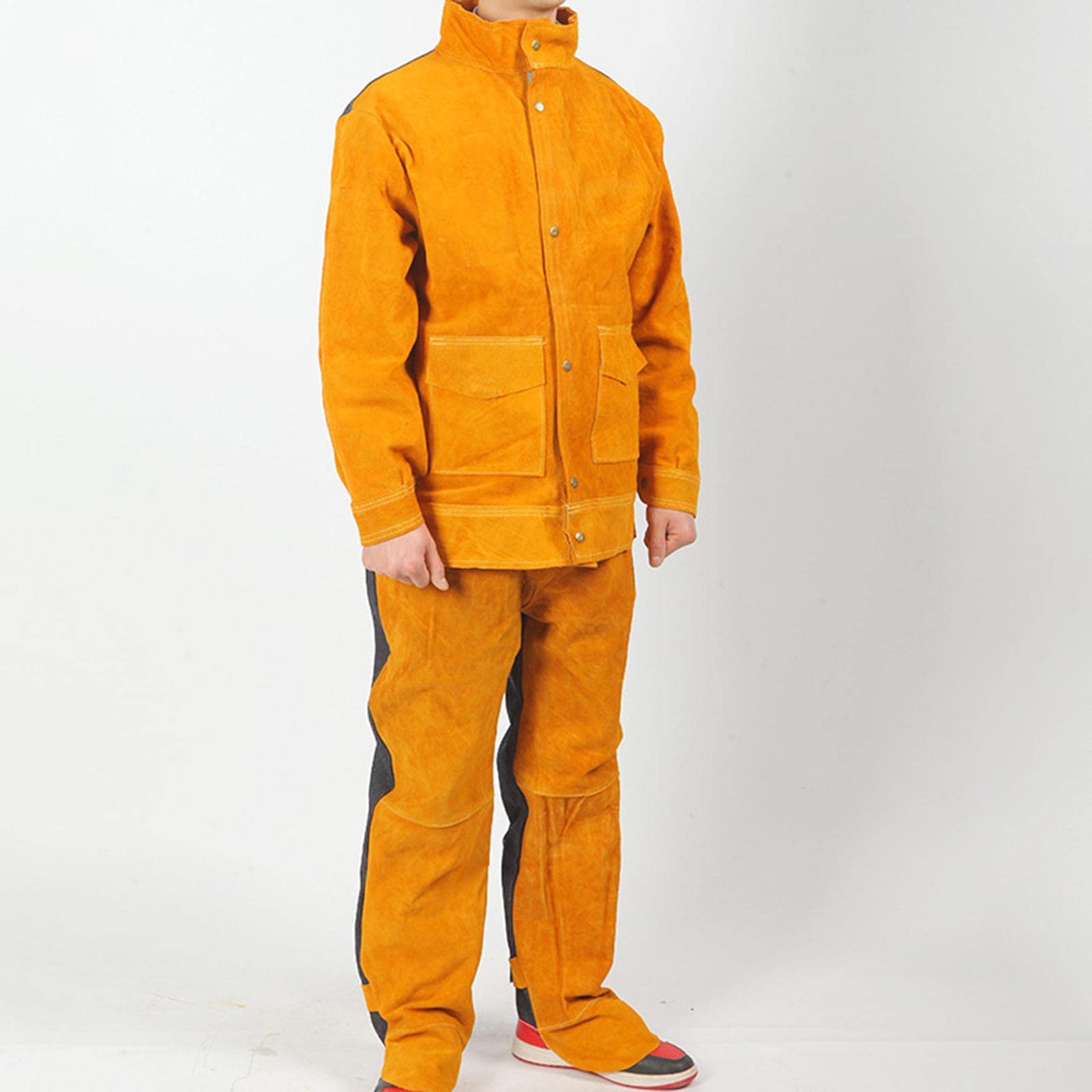 Vêtements de Soudage Haute Performance En Cuir de Vachette, Veste et Pantalon de Soudage, Outils Résistants à La Chaleur