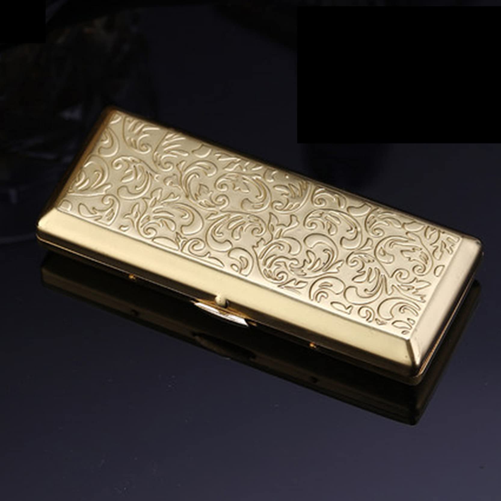 Portasigarette Personalizzato con Apertura a ribalta， portasigarette in Metallo， Pulsante Robusto， Senza Albero antirotazione， Pezzo di Pressione a Molla， può，A-48 * 108 * 19mm