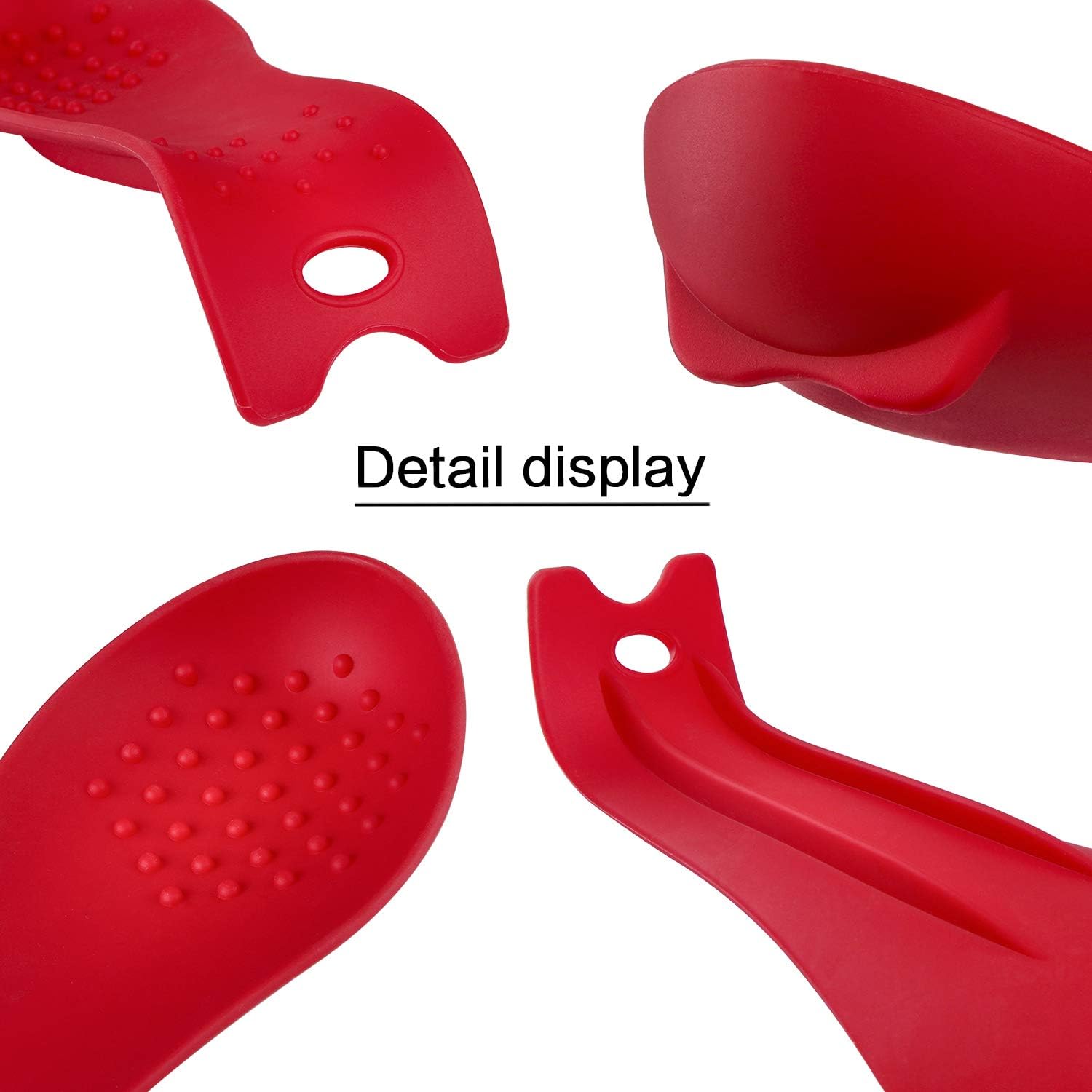 Bеѕt Cуbеr Mоndау 🔥 MSY BIGSUNNY Silicone Spoon Rests, Cooking Utensils Holder for Kitchen (2, Red-Red)
