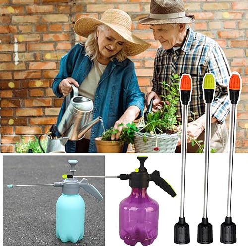 Miniatura 5 de Paquete de 2 boquillas de rociador de mano de medio galón de repuesto con varilla extendida de 10 pulgadas, puntas de rociado ajustables, piezas