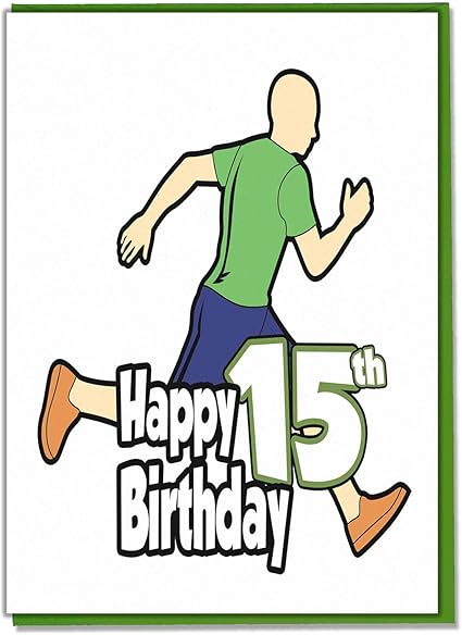 Carte D Anniversaire 15 Ans Pour Coureur Course A Pied Garcons Fils Adolescents Petit Fils Ami Neveu Frere Amazon Fr Fournitures De Bureau