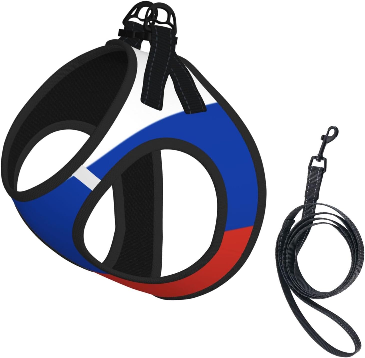 Russian Flag Pet Vest Small Size Dog Harness and Leash Set for Training, Reflective & Adjustable with Accessories Small