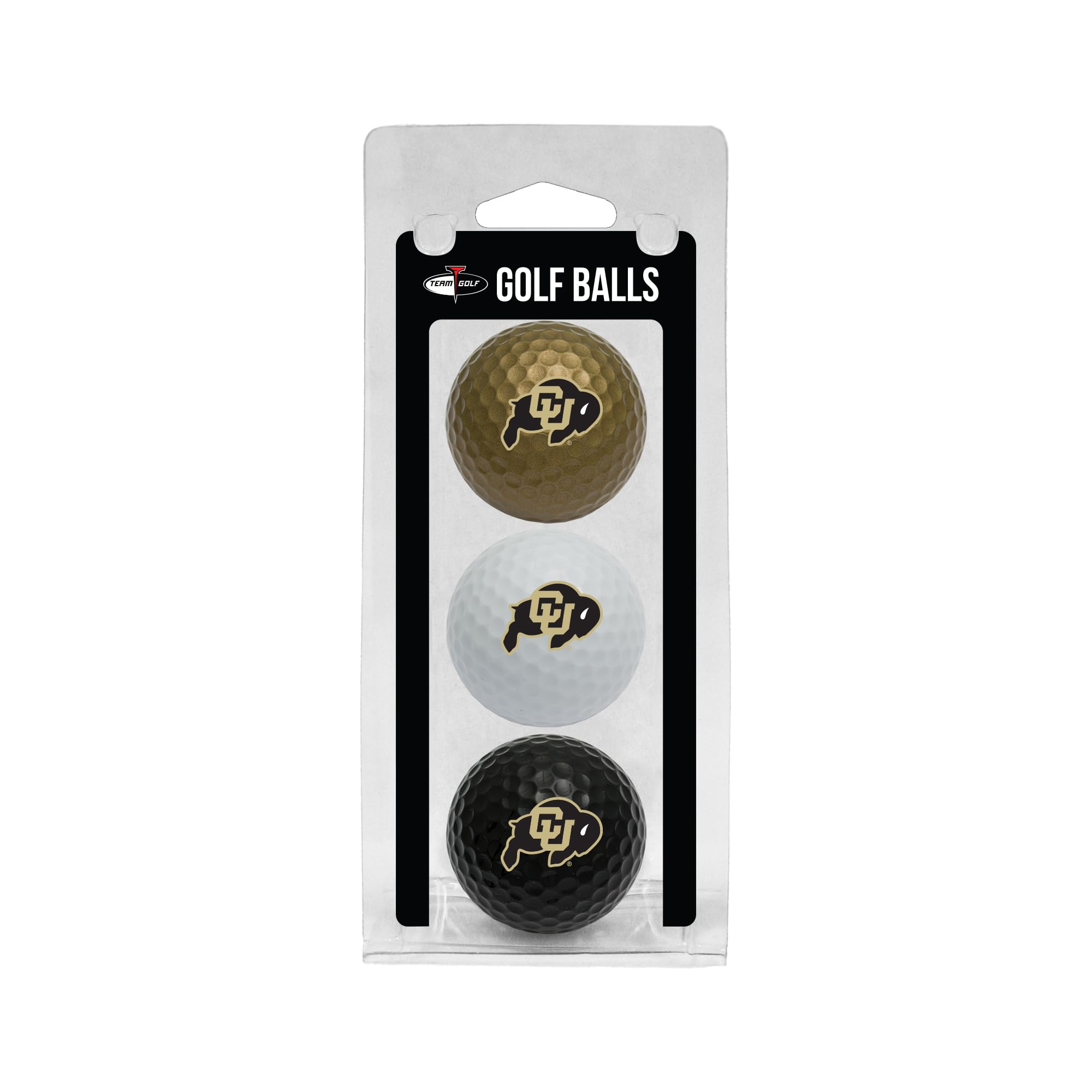 Team Golf NCAA Colorado Buffaloes 3 Golf Ball Pack Regulation Size Golf Balls, 3 Pack, Full Color Durable Team Imprint — image 1