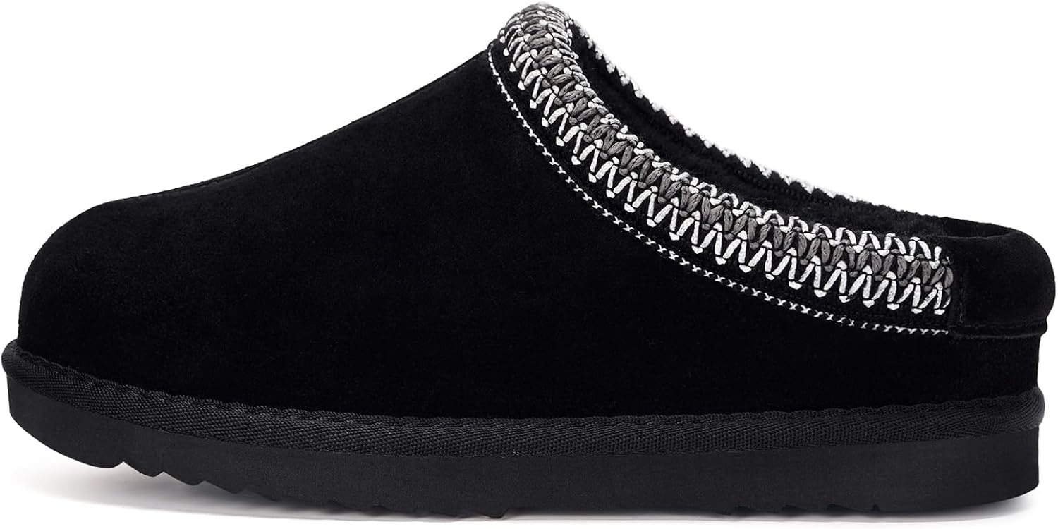 Kids Slippers Boys Girls Clogs Slipper Faux Fur Soft Slip On Suede Warm Winter House Shoes Cozy Anti-Slip Indoor Outdoor Mules