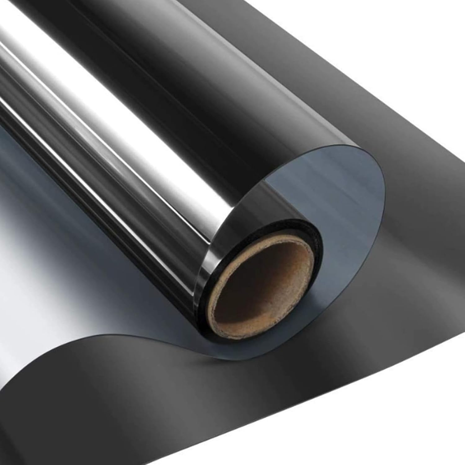 Tissting Window Film 100x500cm Black Silver - Reflective Privacy Covering for Home & Office Glass, Heat Control & Glare Reduction