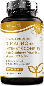 Nutravita D Mannose 1200mg Complex + Vitamin C B6 & Cranberry - 180 Tablets