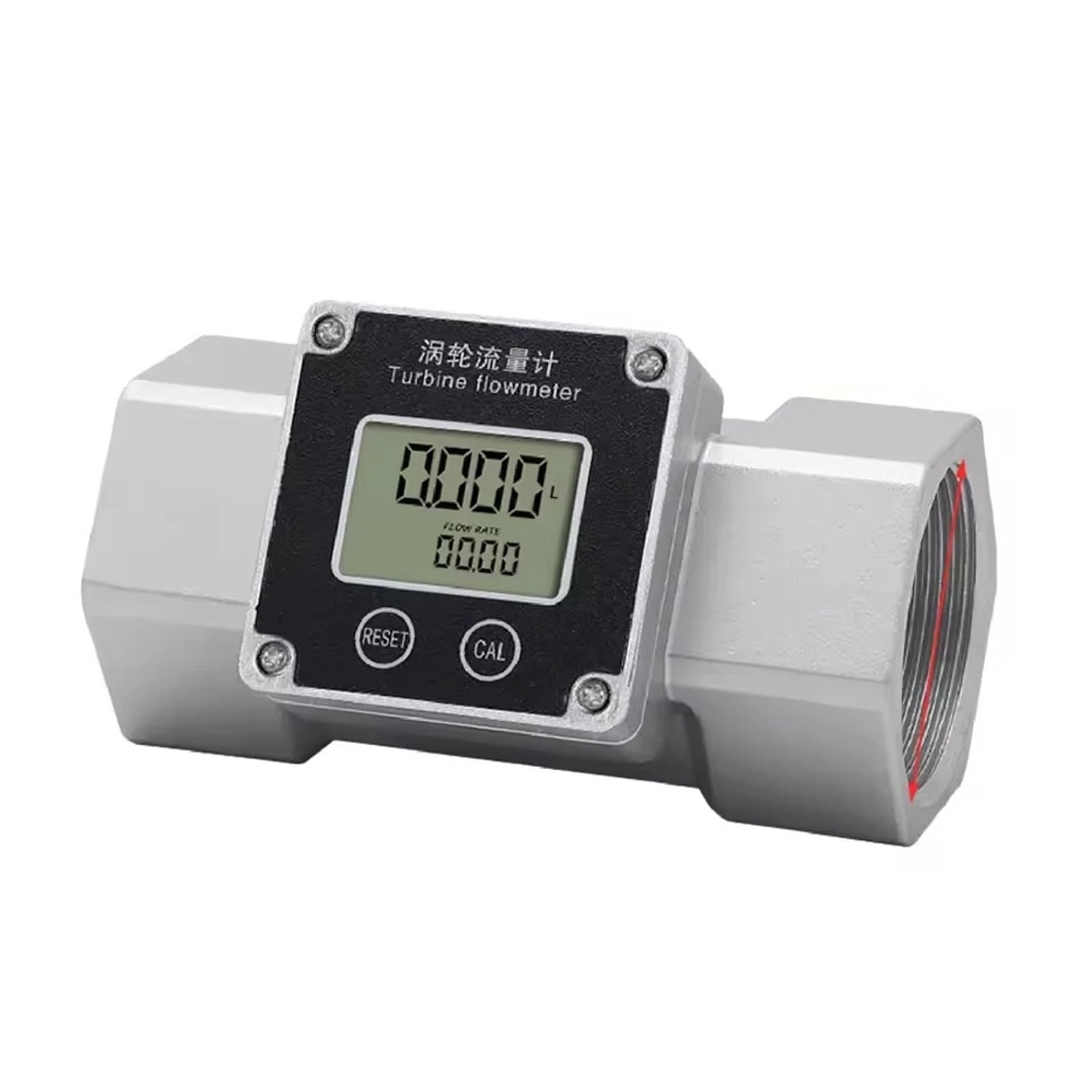 JVDDI Electronic Flow Meter Stainless Steel Flowmeter High Accuracy Digital Liquid For Petrol Fuel Methanol(2 inch)