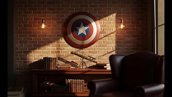 Captain America Shield 24 Inch Captain America Round Shield Leather Grip Wall Decor Shield Rust Free Metal Gift Item
