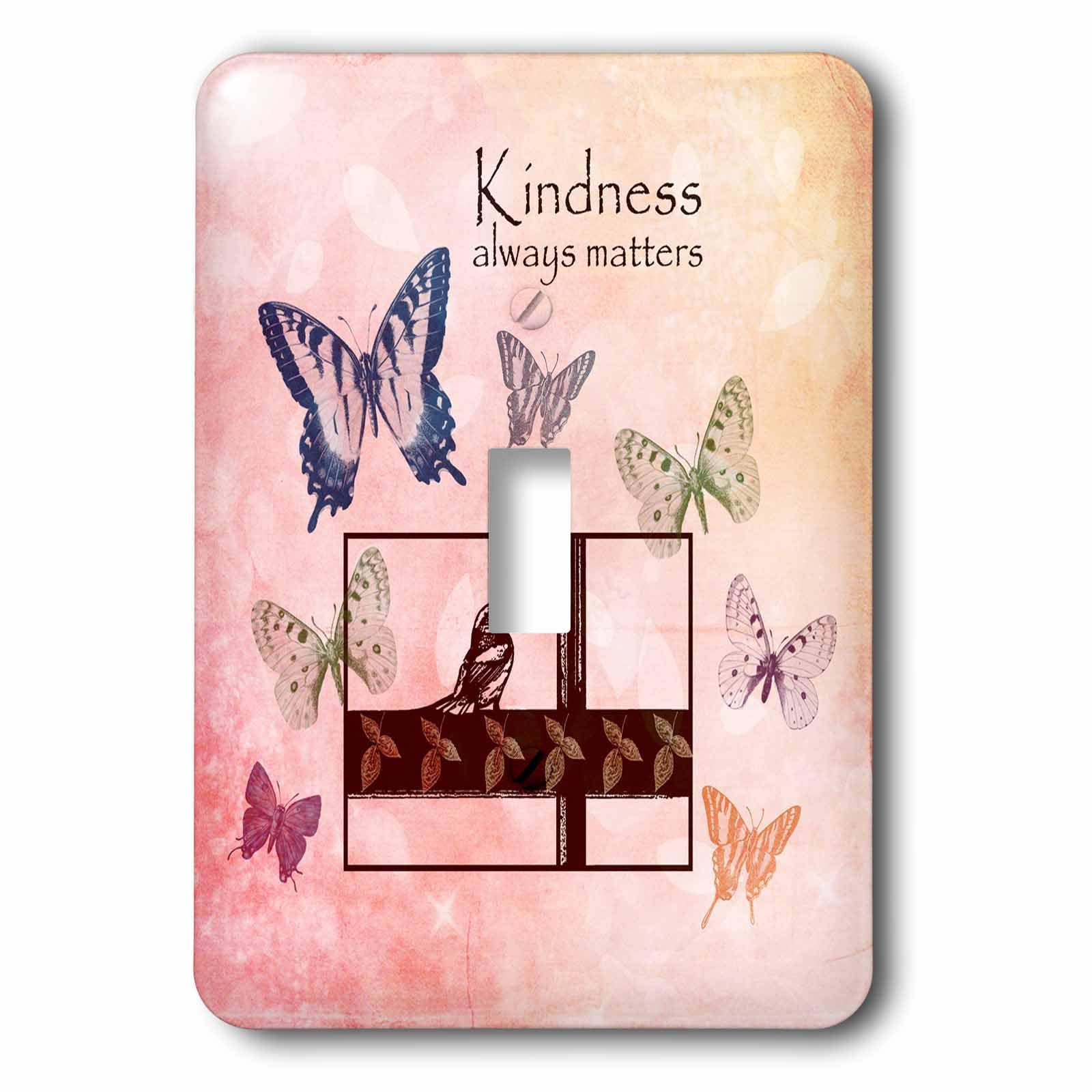 Interrupteur à bascule mural décoratif 3dRose Kindness Matters multicolore