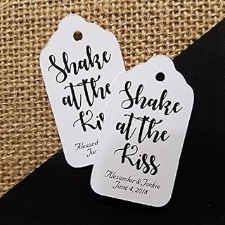 Shake at the Kiss Personalized SMALL White card stock Favor Tag Sets of