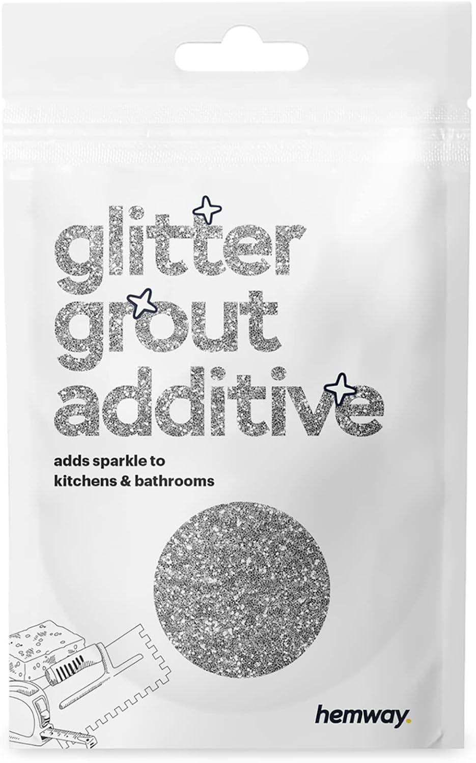 Hemway Glitter Grout Additive Sample Sized Packet Great for Usage in