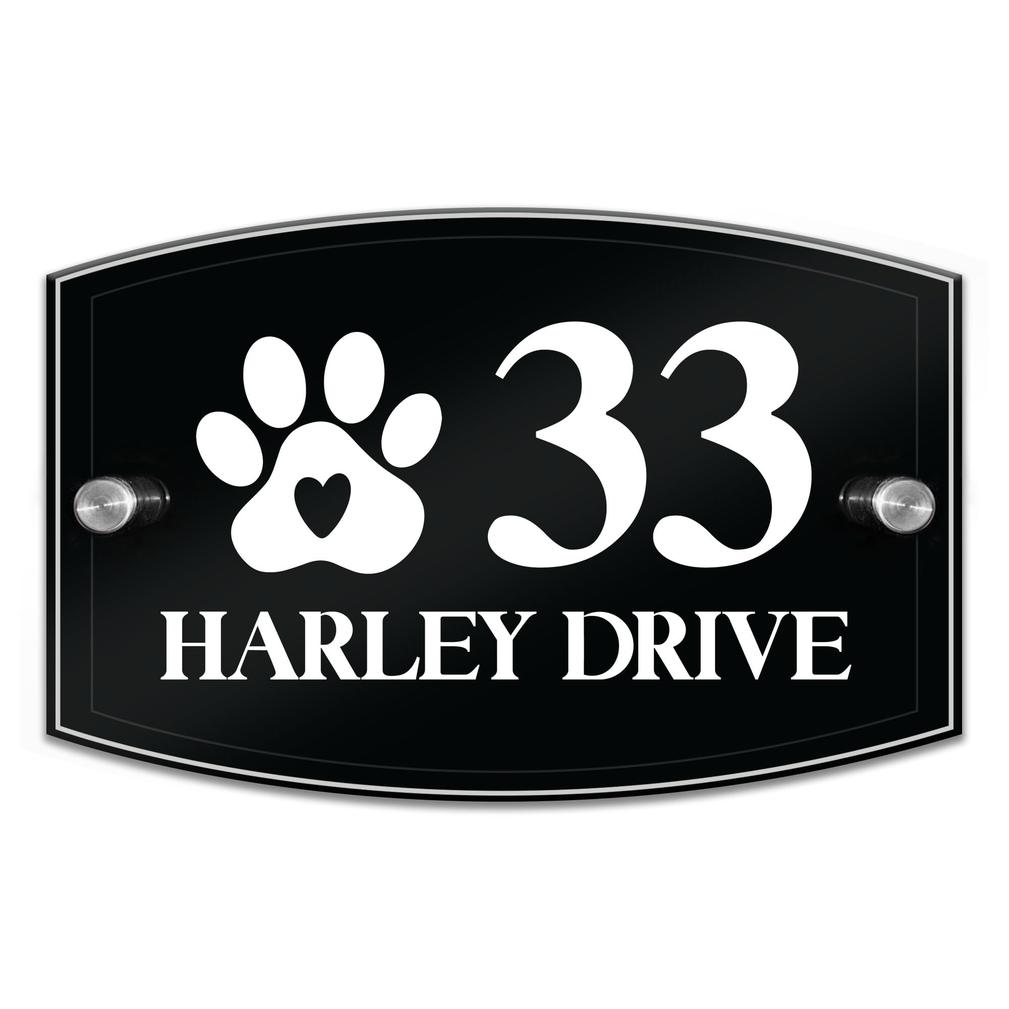 Red Ocean Personalised House Number Plaques Dog Themed, Acrylic Door Number Sign Street Name Plaque New Home Print Home Decor