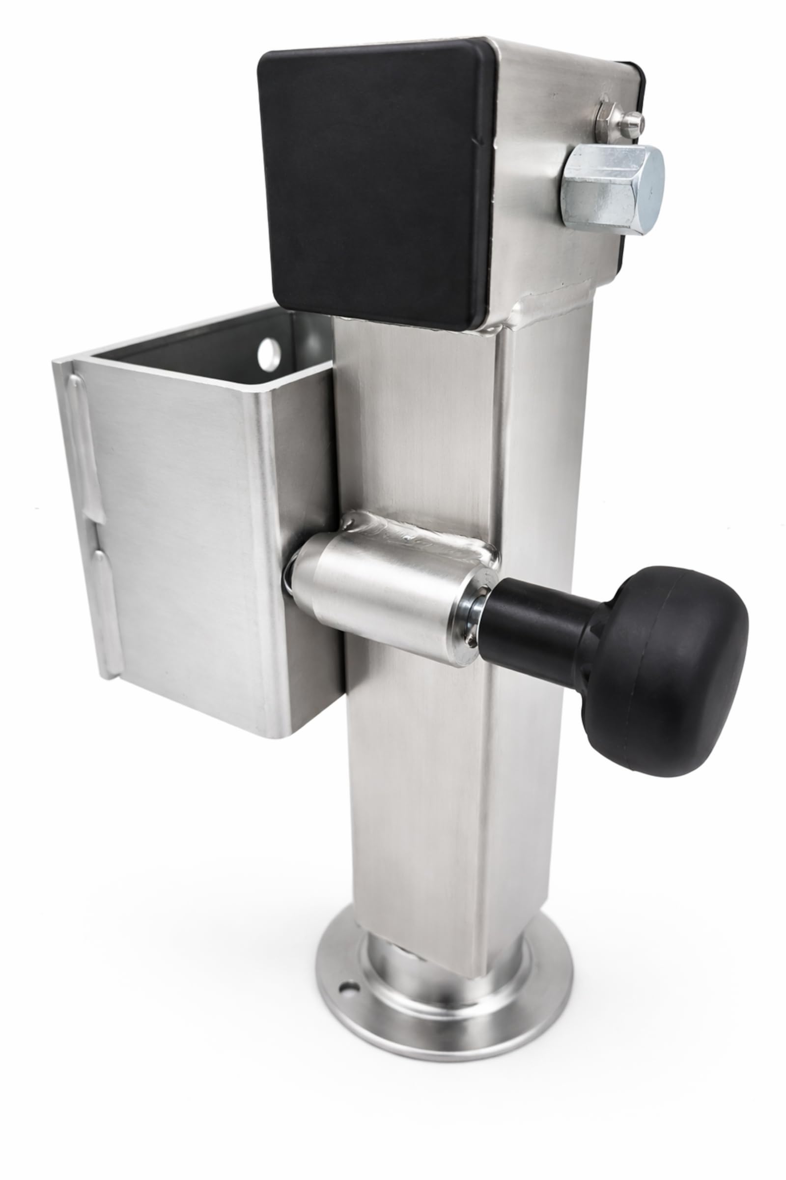 Preiswert&Gut 2X Anhängerstützen & Ausdrehstütze Wohnmobil – Stahlrohr 60x60 mm – höhenverstellbar 360-595 mm Kurbelstütze kippbar und Wohnwagenstützen Anhänger Stütze bis 1350 kg