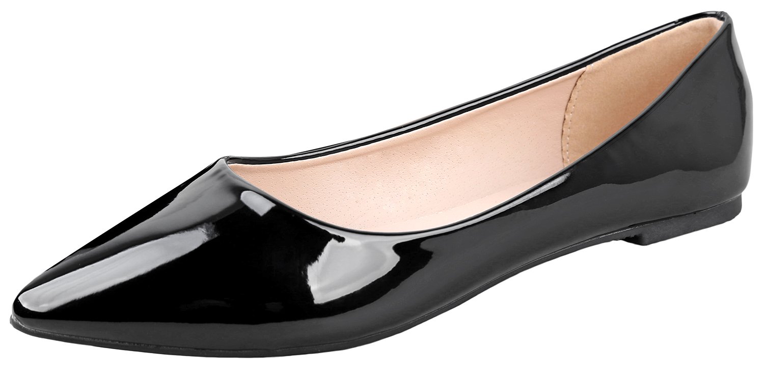 Bella MarieAngie Women's Classic Pointy Toe Ballet Flat Shoes