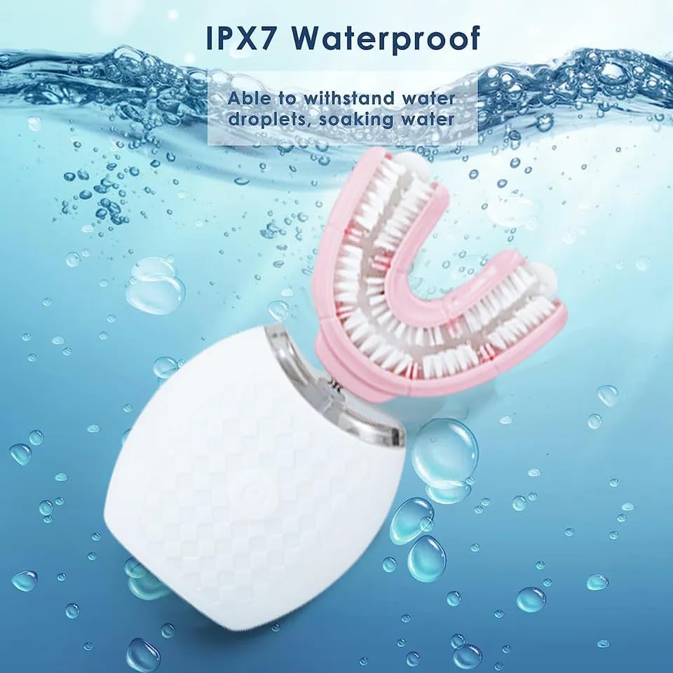 Miniatura 7 de Ortho Sparkle Cepillo de dientes eléctrico automático para adultos, cepillos de dientes en forma de U para blanqueamiento dental, limpieza bucal de