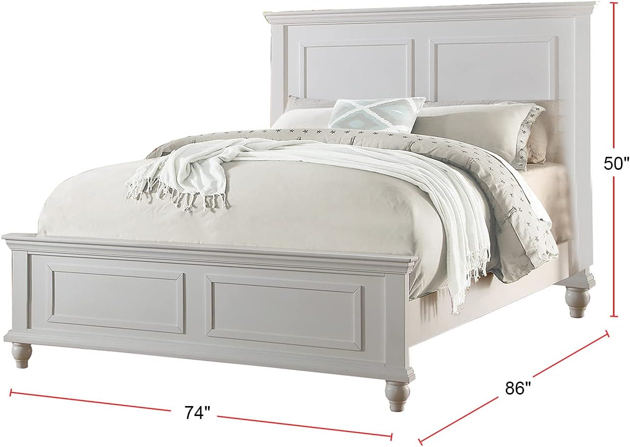 White Cal King Size Wood Bed
