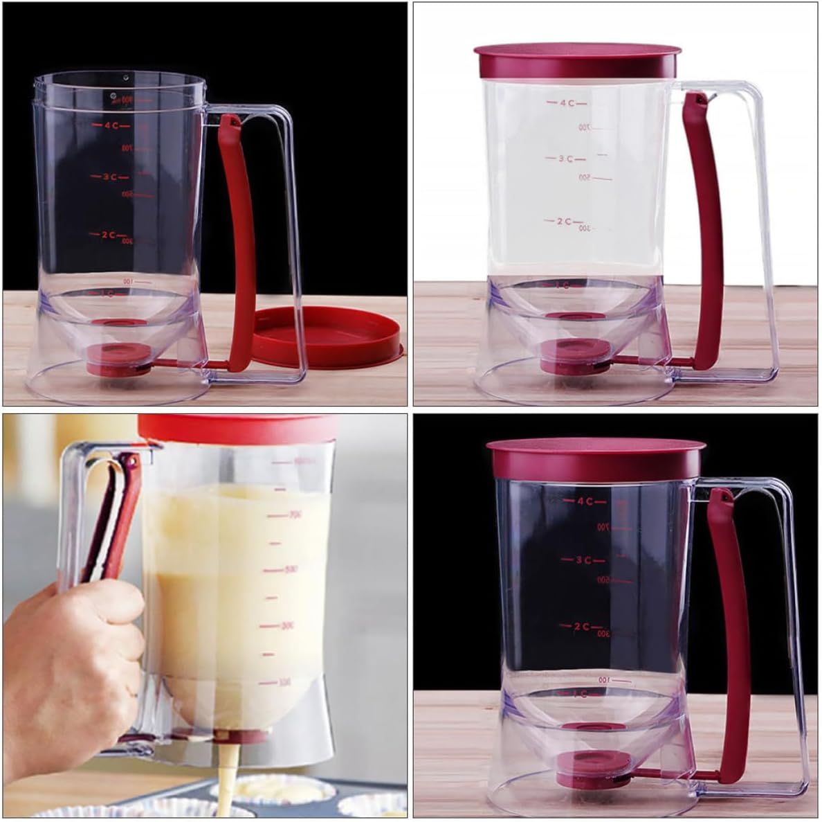 Ml Handheld Cake Batter Dispenser 900ml Plastic for Baking