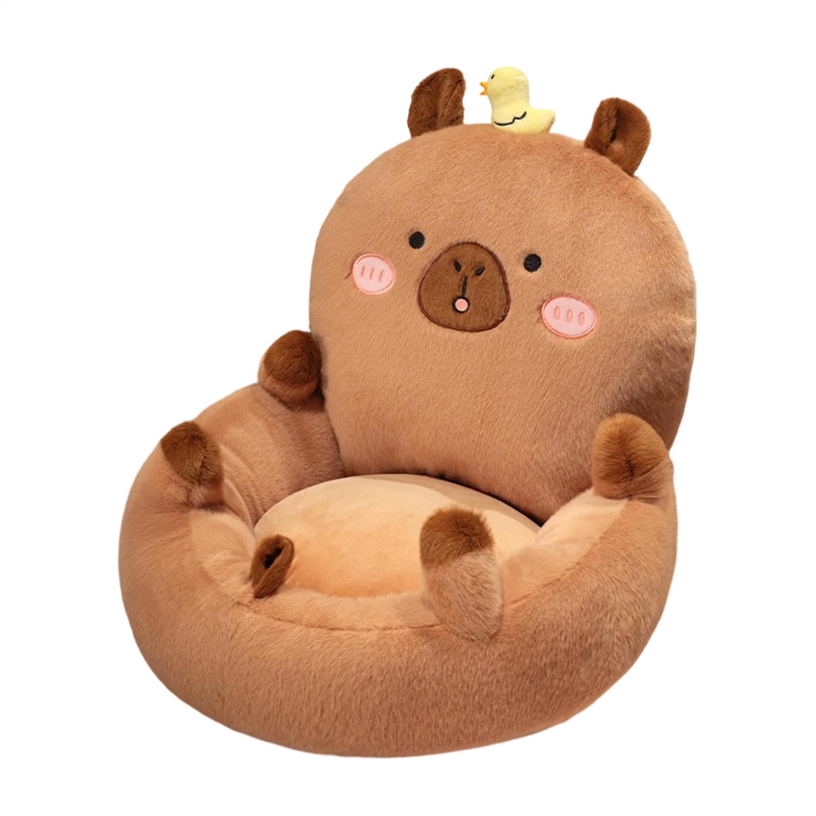 Coussin Capybara en peluche avec dossier confortable pour chaise 50x50 cm