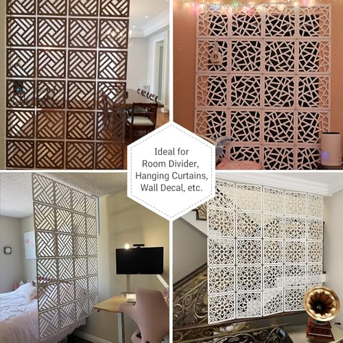 Cloison murale en bois et plastique ajourée blanche x75 panneaux modulables - 8