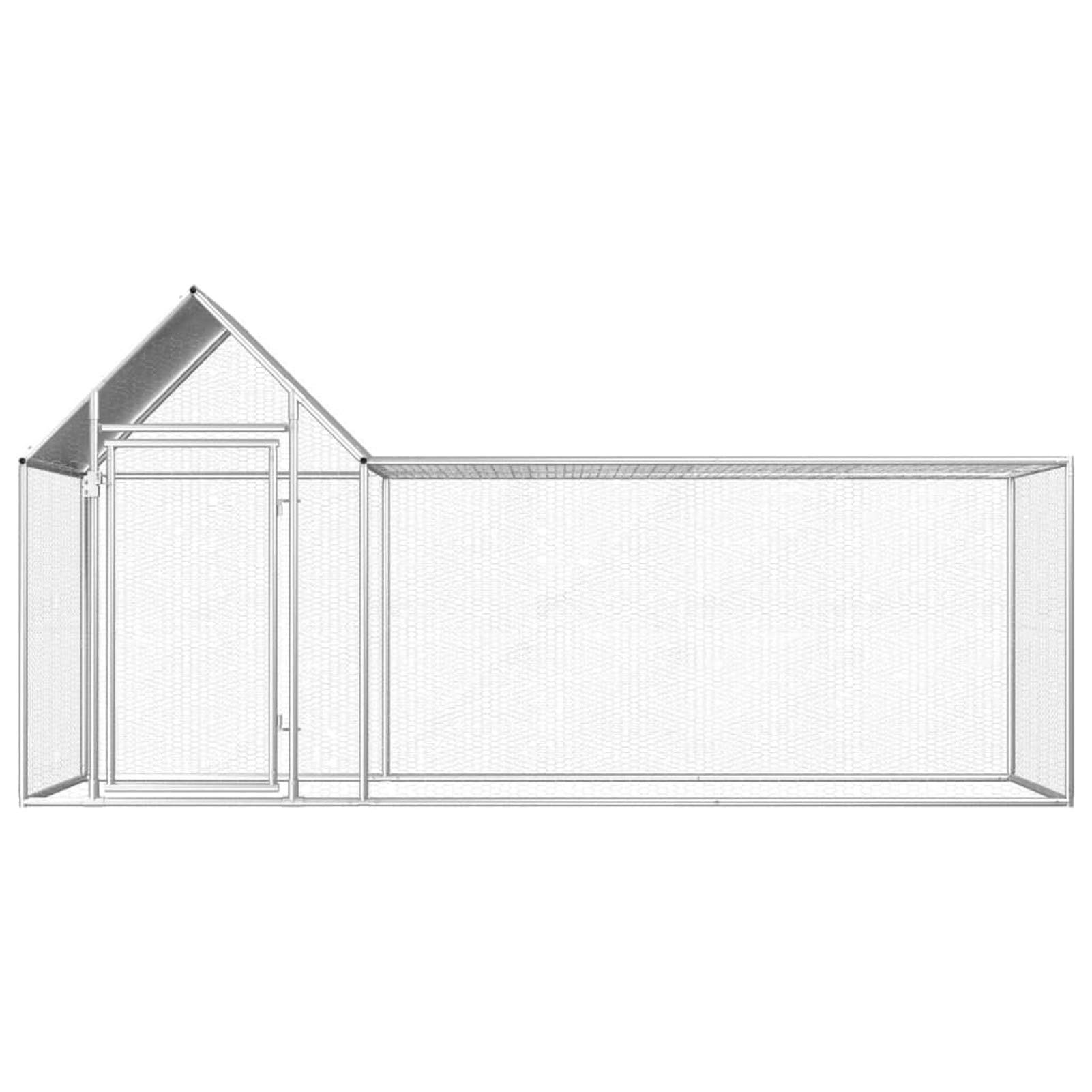 Homgoday Gallinero de acero galvanizado de 3 x 1 x 1,5 m, gallinero y corral, gallinero, jaula de aves de corral para gallinas, patos, conejos, perros, jaula de aves de corral 1473 para animales y