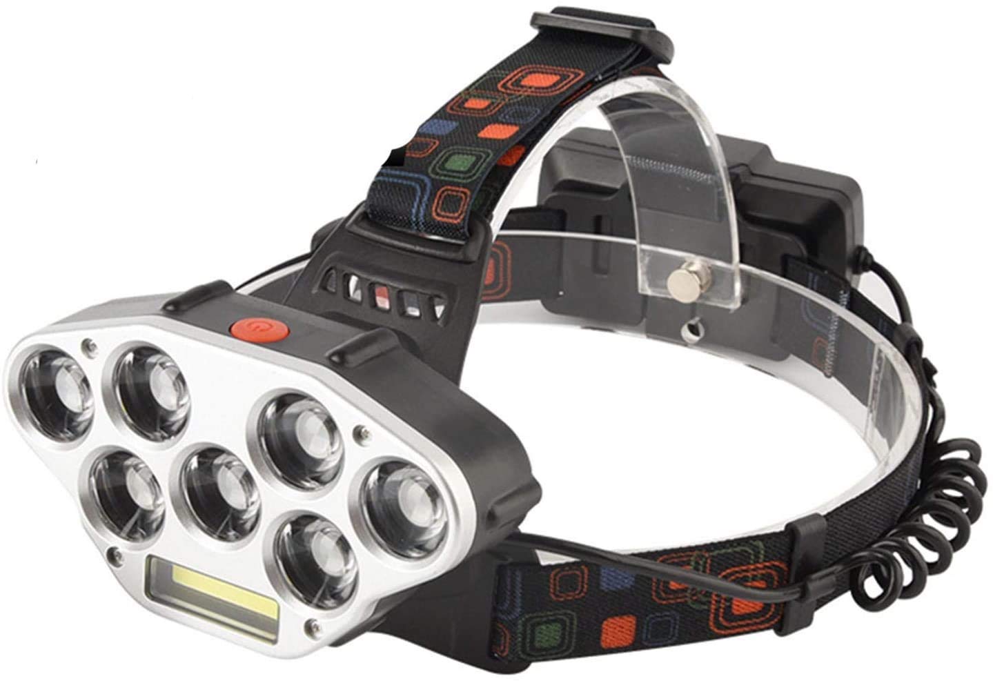 PANKERS Faro recargable, 8 LED (7LED + COB) 5 Modos Recargables Afile Flash Linterna Luces for acampar, Senderismo, Aire libre