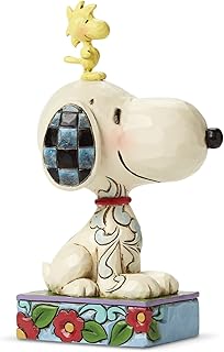 Enesco Peanuts Collection by Jim Shore Snoopy and Woodstock My Best Friend Personality Pose Figurine- Stone Resin Hand Crafted Painted Collectible Peanuts Snoopy Figurines Home Decor Statue, 5 Inch