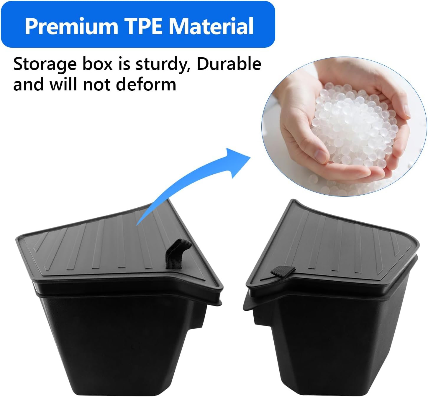 2PCS Rear Trunk Storage Bins for Tesla Model Y Juniper 2025 2026 TPE Rear Trunk Storage Box with Lids Waterproof Rear Side Box Tesla Interior Accessories