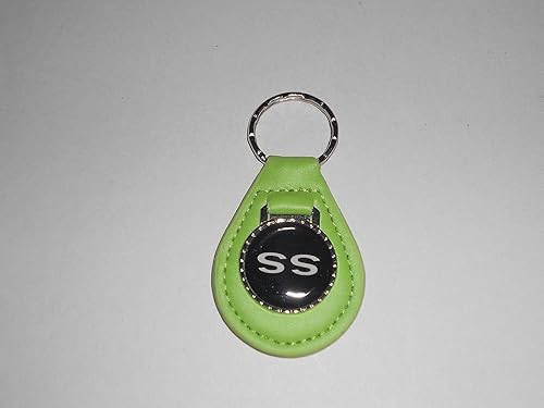 CHEVELLE CAMARO MONTE CARLO IMPALA NOVA SS LOGO LLAVERO DE PIEL - VERDE BRILLANTE