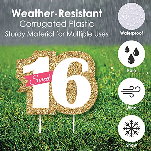 Big Dot Of Happiness Sweet 16 - Yard Sign And Outdoor Lawn Decorations - 16Th Happy Birthday Party Yard Signs - Set Of 8 #TOP2