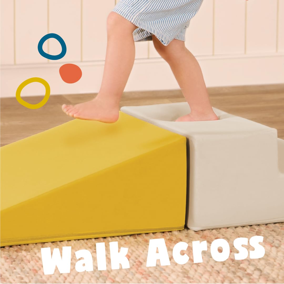 B. toys WonderShapes, Forme sensoriali in Schiuma da Arrampicata | Set da 5 con cilindro, rampa, scala, rampa ondulata e semicilindro; fodere rimovibili lavabili in lavatrice; 12+ mesi