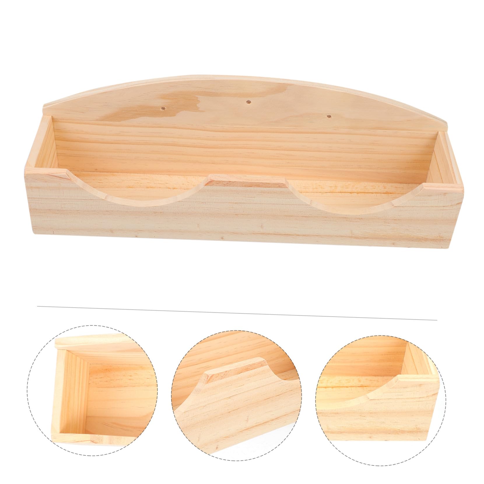 Outanaya Holz Futterstation für Kleintiere Feeder mit Gras Halterung Kaninchen Meerschweinchen Futterkorb Hygienisch und Platzsparend für Käfig und Stall