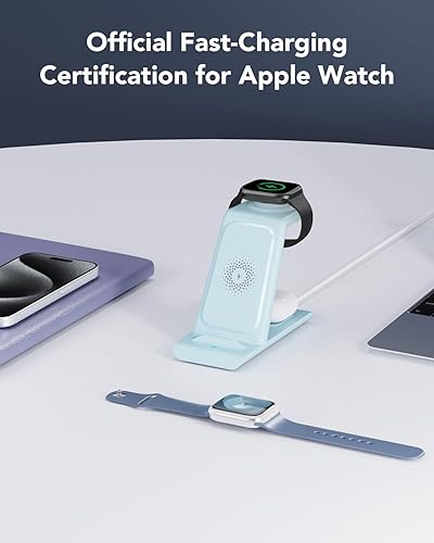 Miniatura 4 de HATALKIN Estación de carga inalámbrica 3 en 1 compatible con Apple Products múltiples dispositivos Apple Watch 8 Ultra 7 SE 6 5 4 3 2 AirPods Pro 2