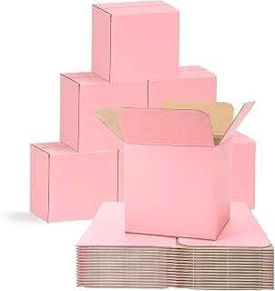Pink Shipping Boxes Small 6x6x6 Inches, 30 Pack Corrugated Cardboard Boxes for Packaging Small Business Mailing