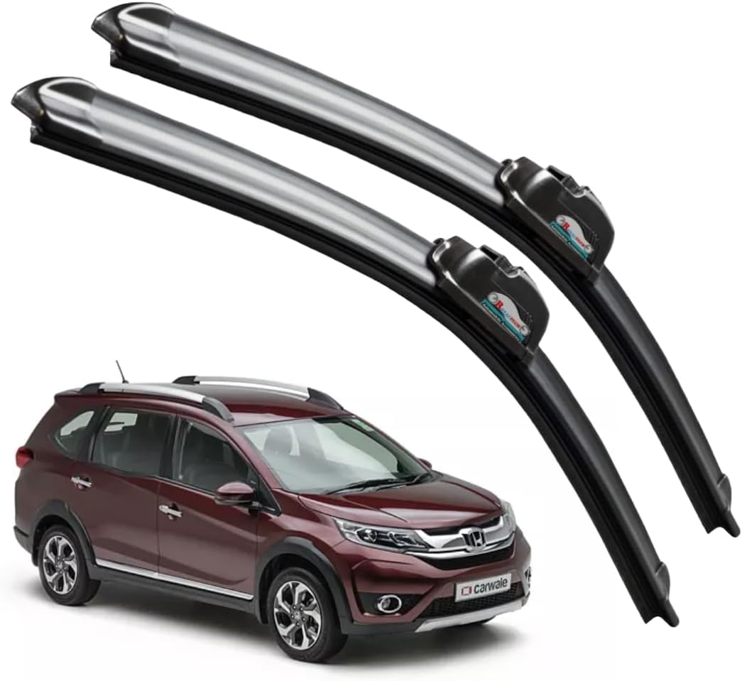 CARNYX Frameless Windshield Wiper Blades, Front Car Wipers Set of 2, Noise-Free, Durable Performance Compatible with (BR-V (Model : 2013-2018) (D-26,P-16))
