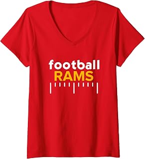 Womens Central Catholic Rams Football Lines HS V-Neck T-Shirt