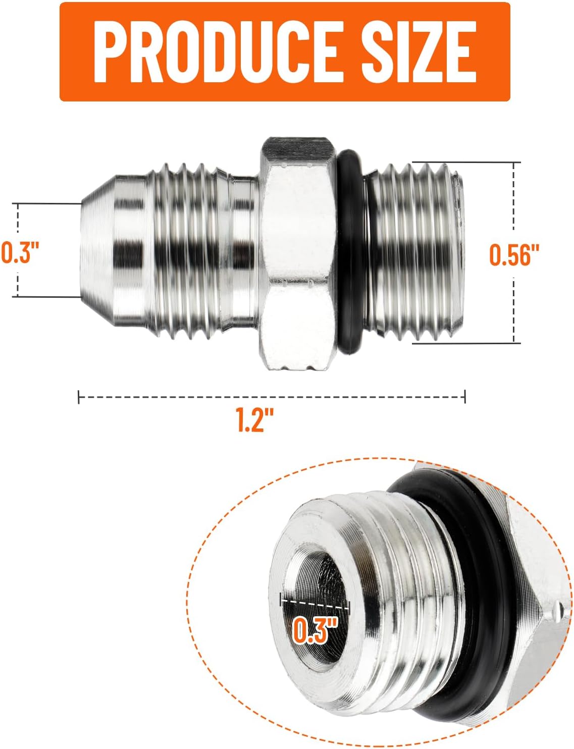 20 Pack 90 Degree Elbow & Straight Adapter Hydraulic Hose Fittings: 3/8" JIC 37° Male x #6 SAE/ORB Male