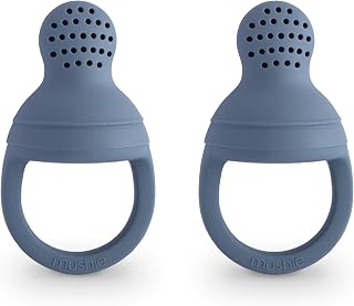 mushie Silicone Baby Fresh Fruit & Food Feeder Pacifier | 6 Months+ (Tradewinds)