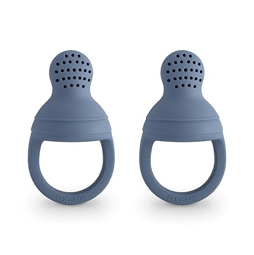 mushie Chupete de silicona para bebés de frutas frescas y alimentador de alimentos  Más de 6 meses (Tradewinds)