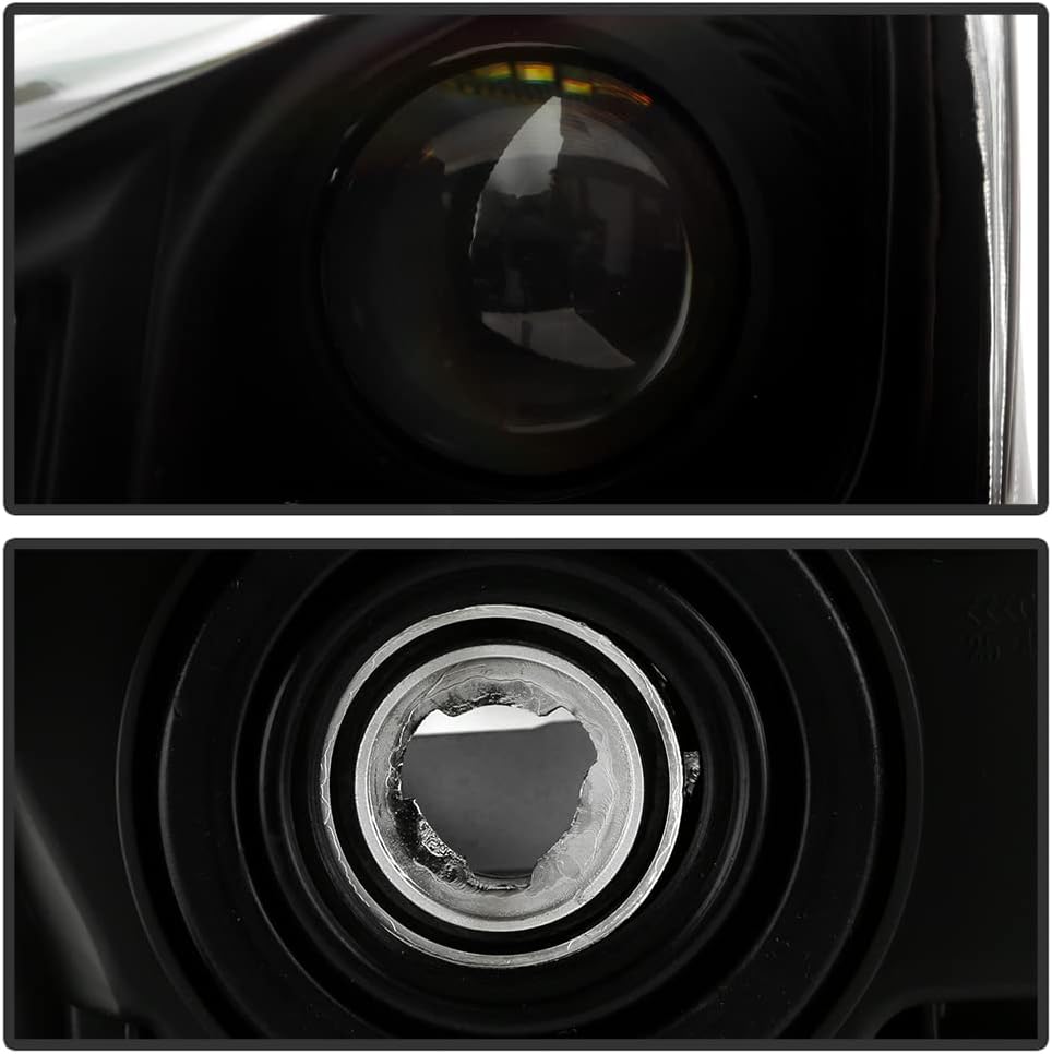 Close-up of ACANII headlight projector lens and rear bulb housing