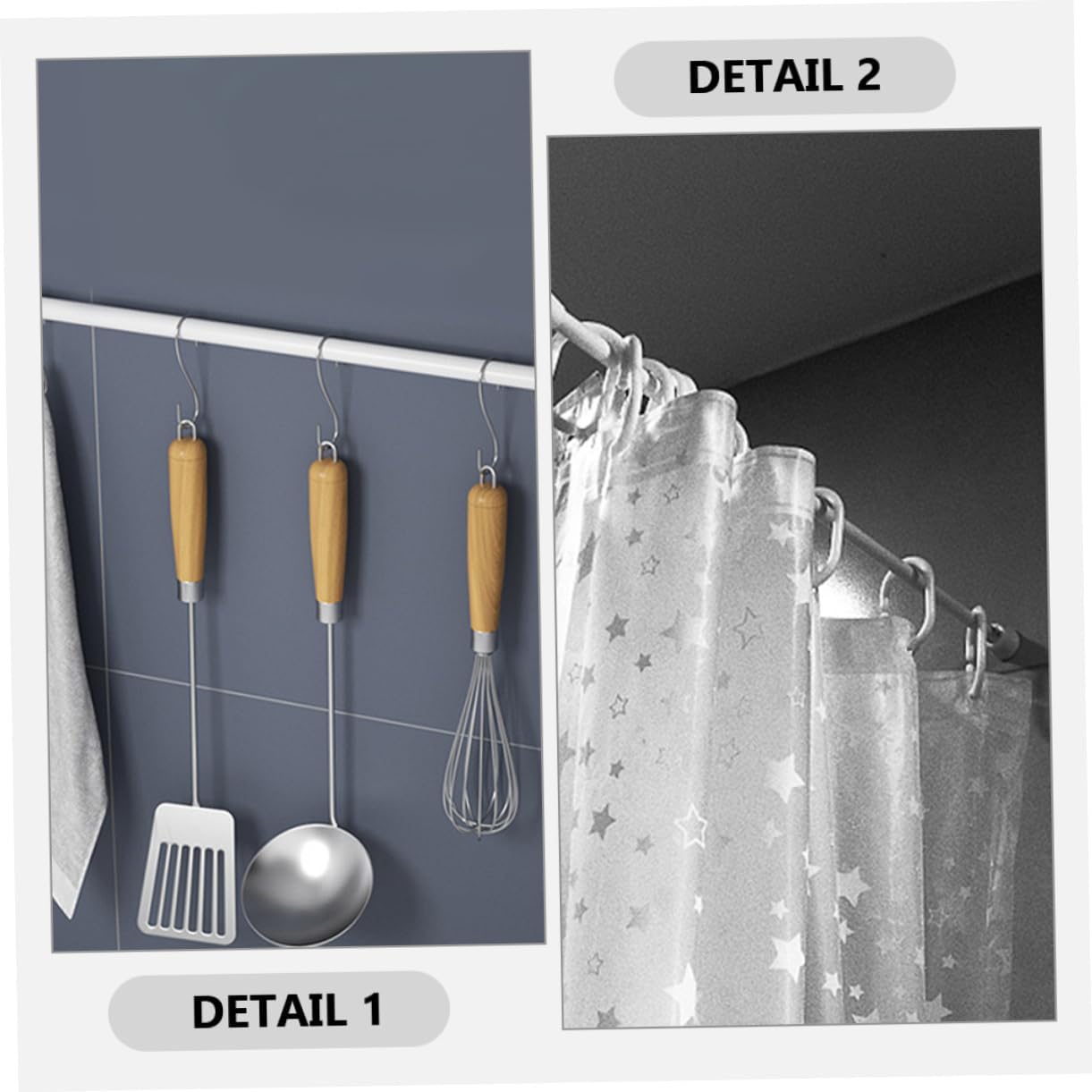 VICASKY 4pcs Adjustable Telescoping Tension Curtain Rods Easy No Drill Installation Extendable Clothes Rail for Bathroom Bedroom Balcony Secure Hold for Various Window