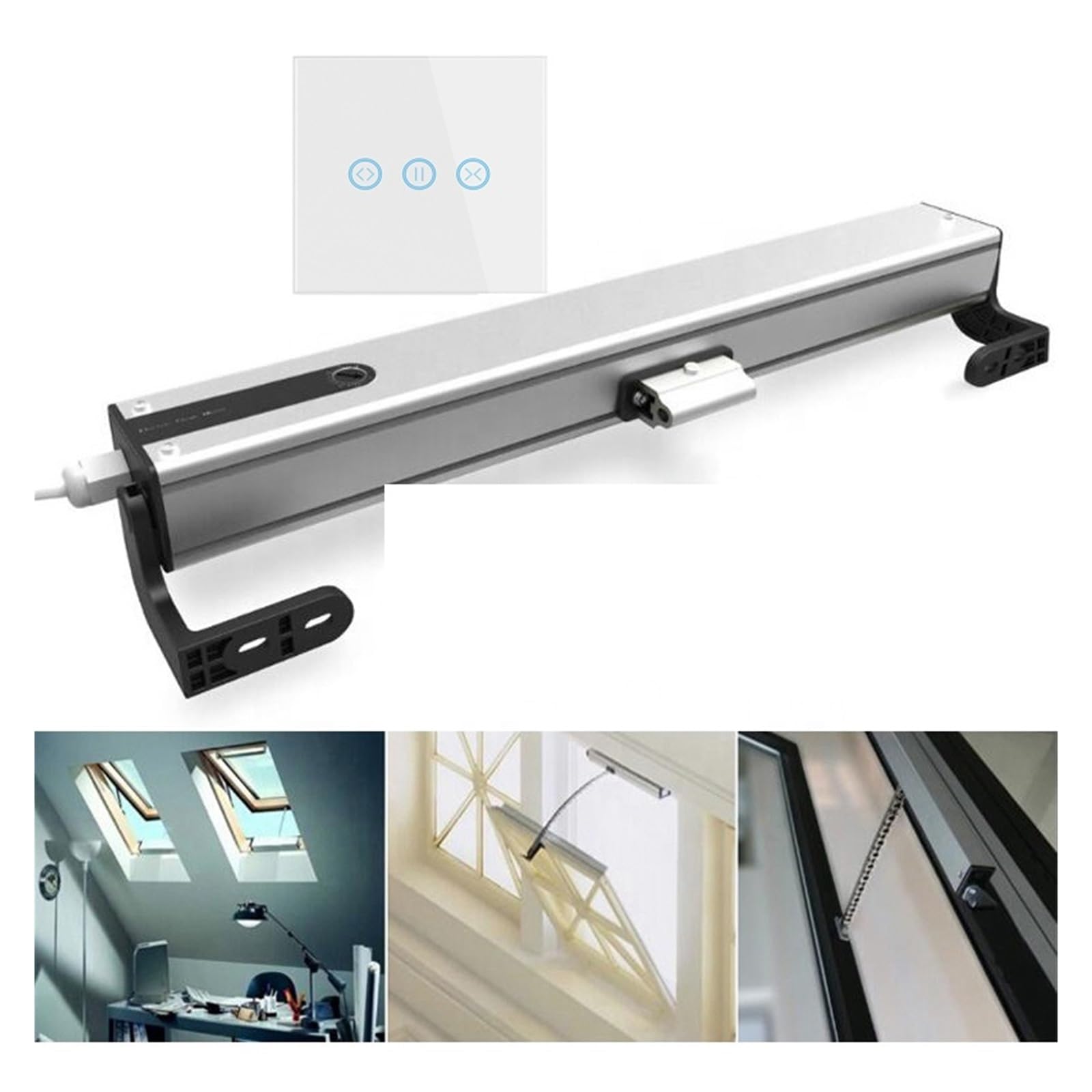Otwieracz Bramy, Elektryczny siłownik okna 220 V do lotniska w szklarni Skylight z regulacją podróży 100-400 mm Tuya(Kit1)